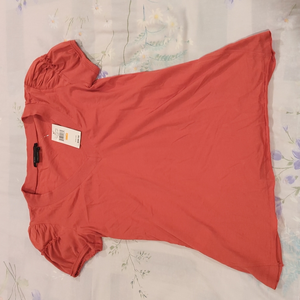 Bcbg maxazria red puffy sleeve top new with tags size small